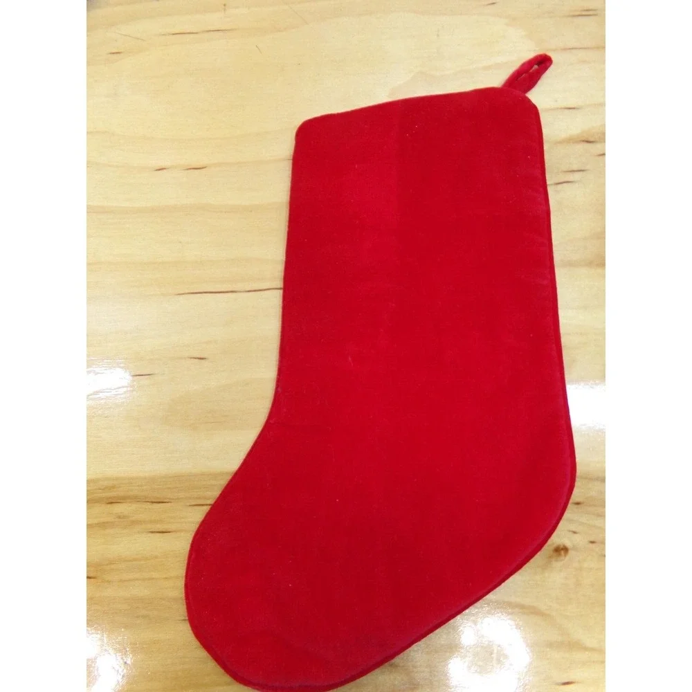 Vintage‎ Needlepoint Christmas Stocking Lot of 3 Santa Velvet Backing